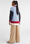 Tommy Hilfiger Womens Relaxed Colour Block Cardigan, Moon Blue