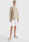 Tommy Hilfiger Womens Graphic Signature Sweatshirt, Beige