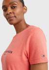 Tommy Hilfiger Womens Logo T-Shirt, Crystal Coral