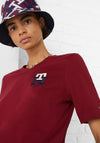 Tommy Hilfiger Womens Monogram Emblem T-Shirt, Rouge