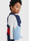 Tommy Jeans Womens Knit Flag Cardigan, Multi