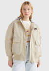 Tommy Jeans Womens Hooded Bomber Jacket, Savannah Sand