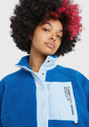 Tommy Jeans Womens Reversible Sherpa Jacket, Deep Sky Blue