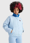 Tommy Jeans Womens Reversible Sherpa Jacket, Deep Sky Blue