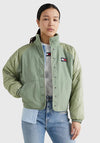 Tommy Jeans Womens Reversible Sherpa Jacket, Dusty Sage