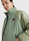 Tommy Jeans Womens Reversible Sherpa Jacket, Dusty Sage