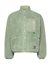 Tommy Jeans Womens Reversible Sherpa Jacket, Dusty Sage