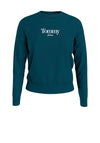 Tommy Jeans Womens Logo Light Sweatshirt, Petrol