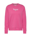 Tommy Jeans Womens Logo Light Sweatshirt, Pink Alert