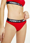 Tommy Jeans Womens Brand Logo Brief, Red