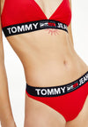 Tommy Jeans Womens Brand Logo Thong, Red