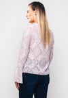 Seventy1 Embossed Frill Button up Top, Mauve