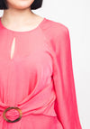 Seventy1 Belt Detail Cropped Sleeve Top, Pink