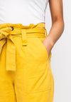 Seventy1 Cotton Paper Waist Cargo Trousers, Yellow