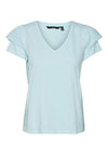 Vero Moda Emily Short Sleeve V-Neck Top, Limpet Shell