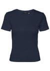 Vero Moda Ezra Short Sleeve Top, Navy Blazer