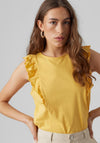 Vero Moda Emily Frill Top, Golden Cream