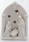 Verano Christmas Porcelain Nativity Ornament with LED Light