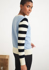 White Stuff Lola Crew Neck Stripe Cardigan Blue