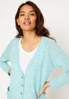 White Stuff Anchor Marl Cardigan, Aqua Green