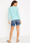 White Stuff Anchor Marl Cardigan, Aqua Green