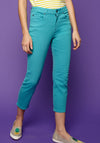 White Stuff Ash Straight Cropped Jeans, Teal Blue