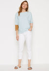 White Stuff Dolman Striped T-Shirt, Dusty Blue