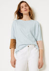 White Stuff Dolman Striped T-Shirt, Dusty Blue