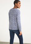 White Stuff Dulcy Graphic Floral Cotton Top, Dark Blue