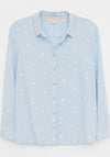 White Stuff Emma Embroidered Spot Shirt, Blue