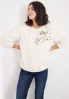 White Stuff Fleur Embroidered Floral Sweatshirt, Cream