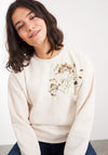 White Stuff Fleur Embroidered Floral Sweatshirt, Cream