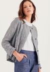 White Stuff Indoor Worker Linen Jacket, Navy Marl