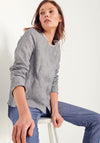 White Stuff Indoor Worker Linen Jacket, Navy Marl