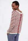 White Stuff Artisan Stripe Jumper, Wine & Cream