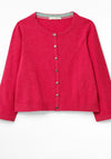 White Stuff Press Organic Cotton Knit Cardigan, Red