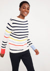 White Stuff Rainbow Stripe Jumper, Cream Multi