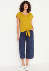 White Stuff Sage Tie Hem T-Shirt, Mustard