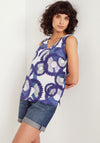 White Stuff Serene Linen Top, Blue & White