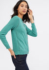 White Stuff Sketch Organic Cotton Cardigan, Teal