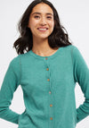 White Stuff Sketch Organic Cotton Cardigan, Teal