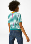 White Stuff Stripe Beach Fine Knit Cardigan, Green