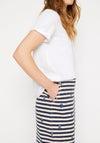 White Stuff Tanika Jersey Midi Skirt, Navy & Cream