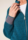 White Stuff Weekend Knitted Bomber Cardigan, Dark Teal