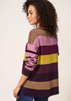 White Stuff Olivia Stripe Fine Knit Jumper, Pink Multi