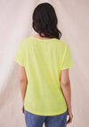 White Stuff Wide Neck Linen Blend T-Shirt, Yellow