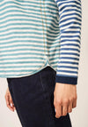 White Stuff Cassie Colour Block Stripe T-Shirt, Teal