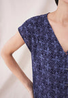 White Stuff Rae Printed Texture Vest Top, Navy