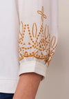 White Stuff Tansy Embroidered Tassel Tie Neck Top, White Multi