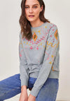 White Stuff Eden Embroidered Sweater, Grey Multi